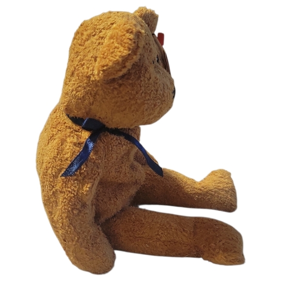 TY Beanie Baby Retired FUZZ Vtg 1998/1999 TAG ERRORS Rare Bear Navy Blue Ribbon - Picture 4 of 12